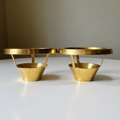 Solid Indian Brass Circular Candle Holders