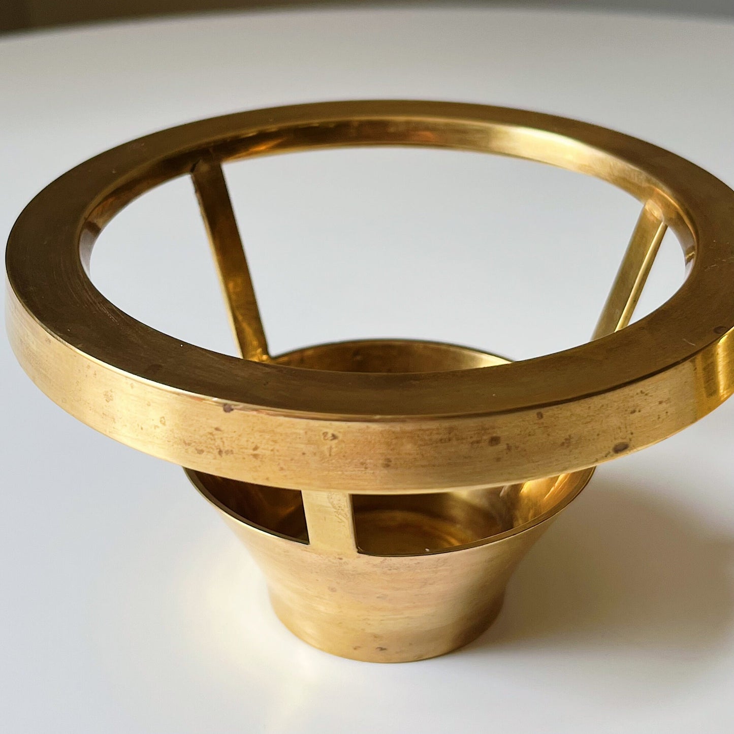 Solid Indian Brass Circular Candle Holders