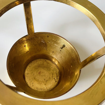 Solid Indian Brass Circular Candle Holders