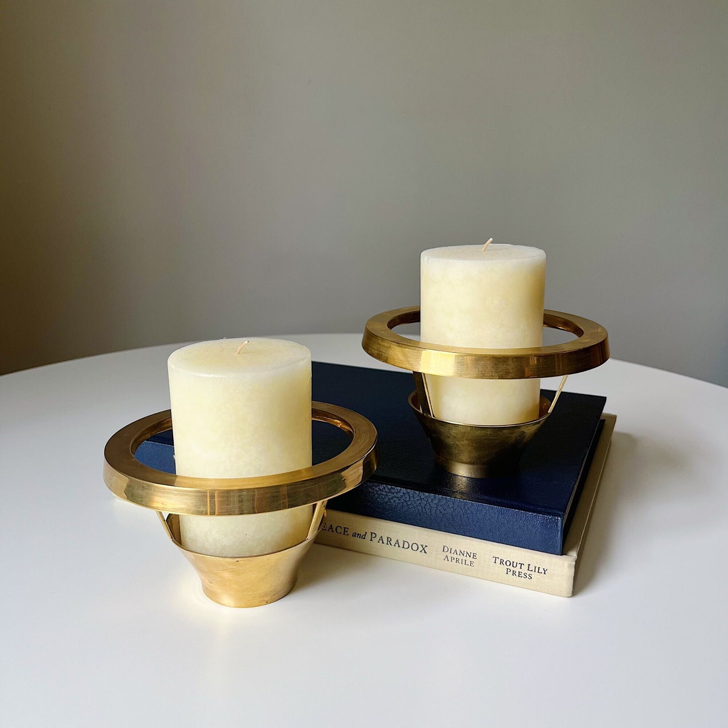 Solid Indian Brass Circular Candle Holders