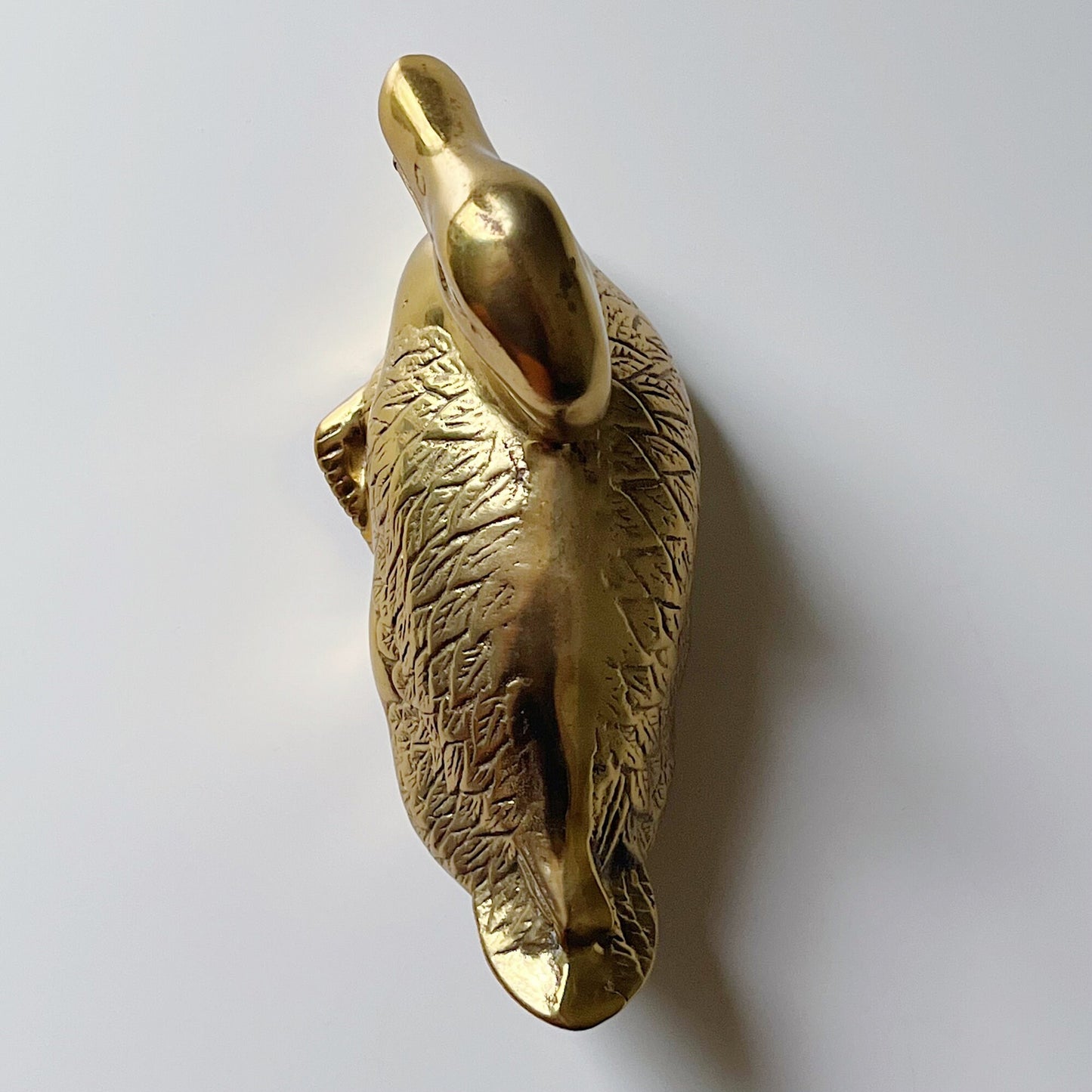 Solid Brass Duck Shaped Sculpture