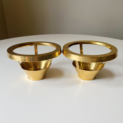 Solid Indian Brass Circular Candle Holders