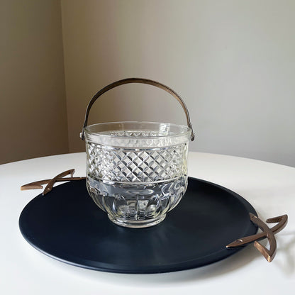 Crystal Ice Bucket with Diamond Pattern