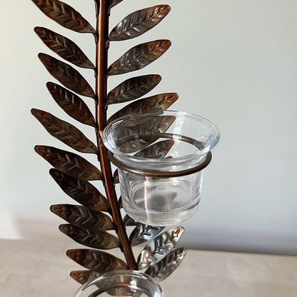 Leaf Shaped Candle Holder Sculpture