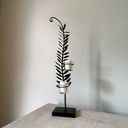 Leaf Shaped Candle Holder Sculpture