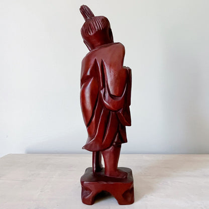 Hand Carved Wood Sculpture of a Man