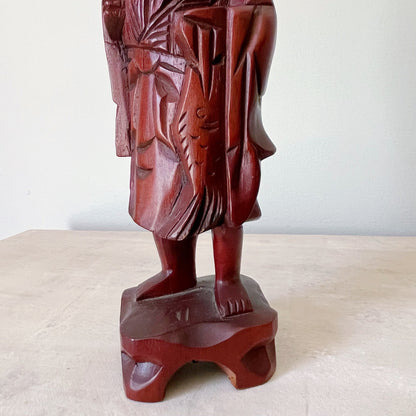 Hand Carved Wood Sculpture of a Man