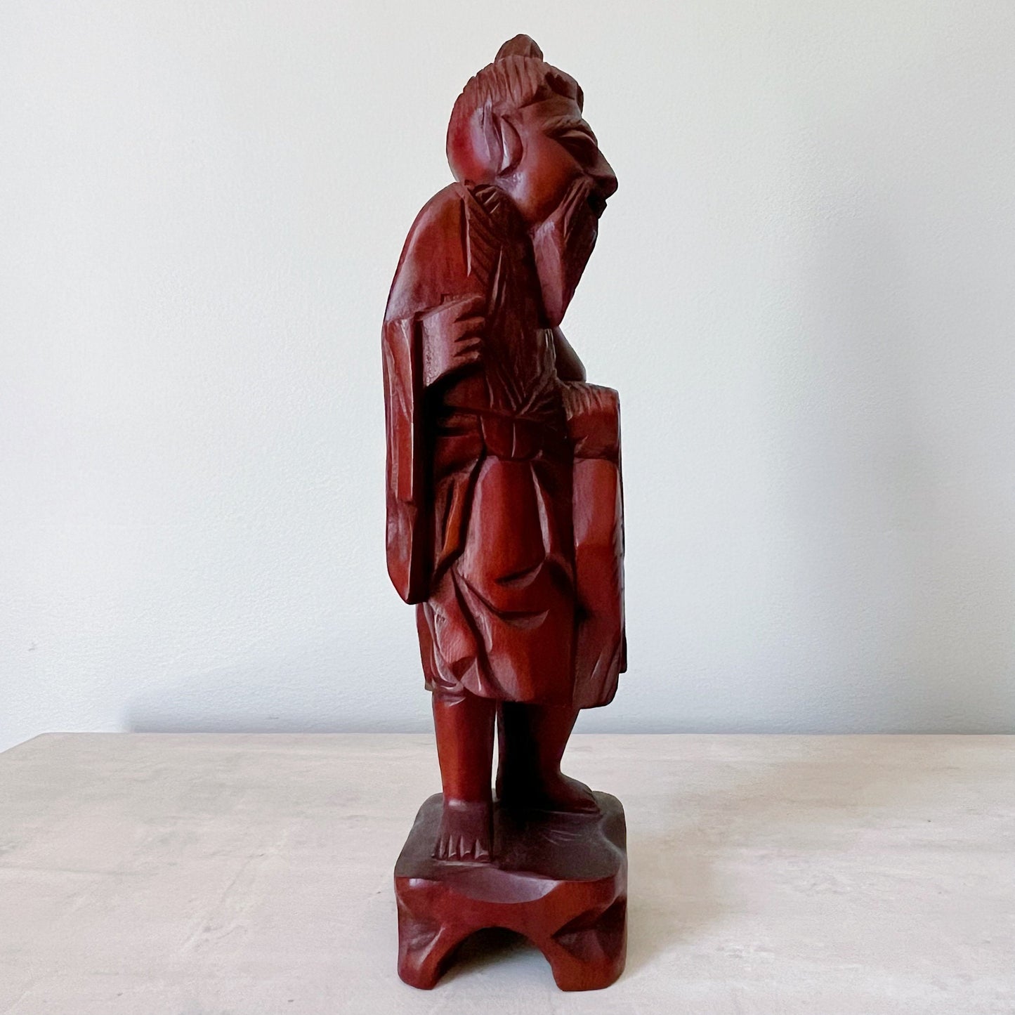 Hand Carved Wood Sculpture of a Man