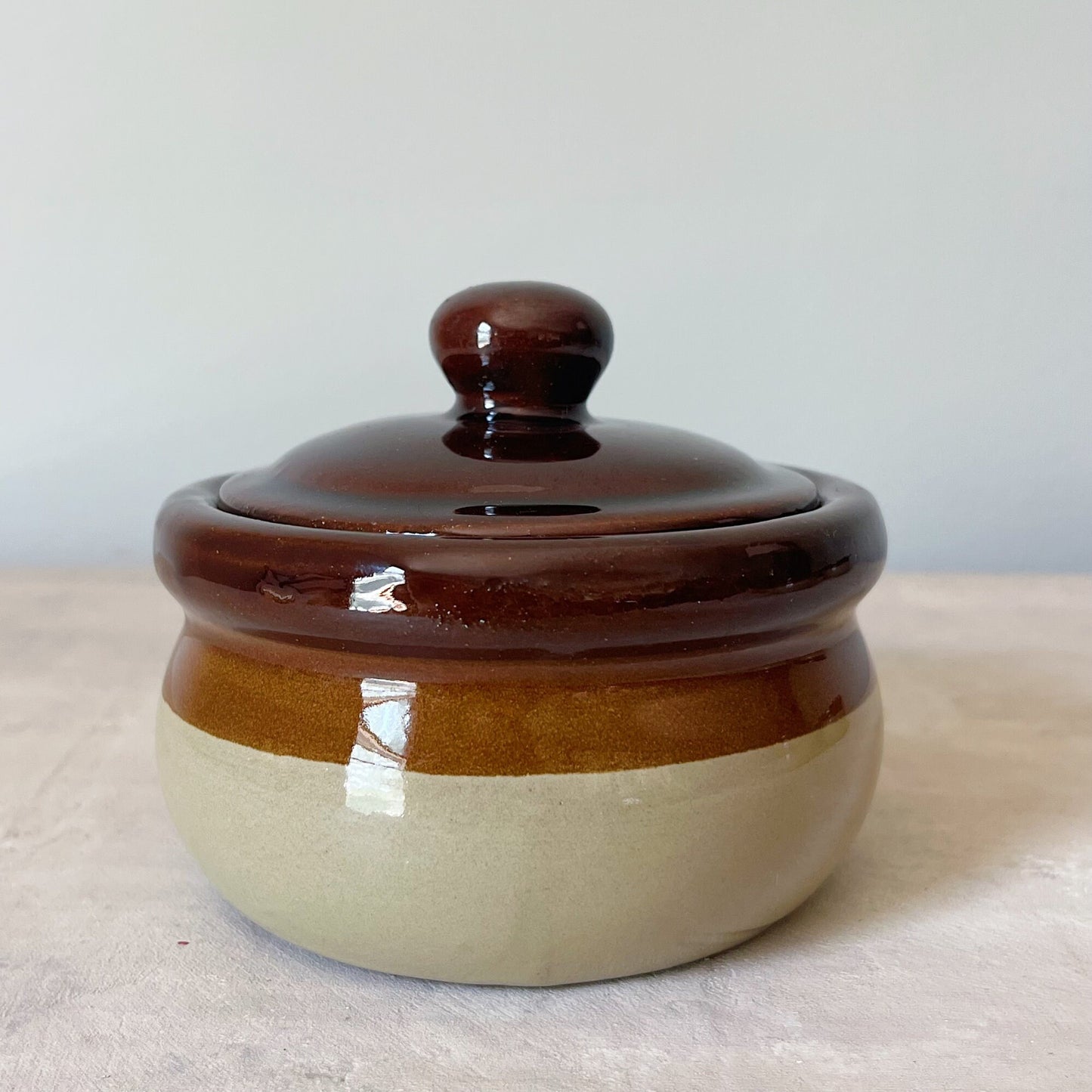 Lidded Soup Crock Brown Glazed Soup Bowls