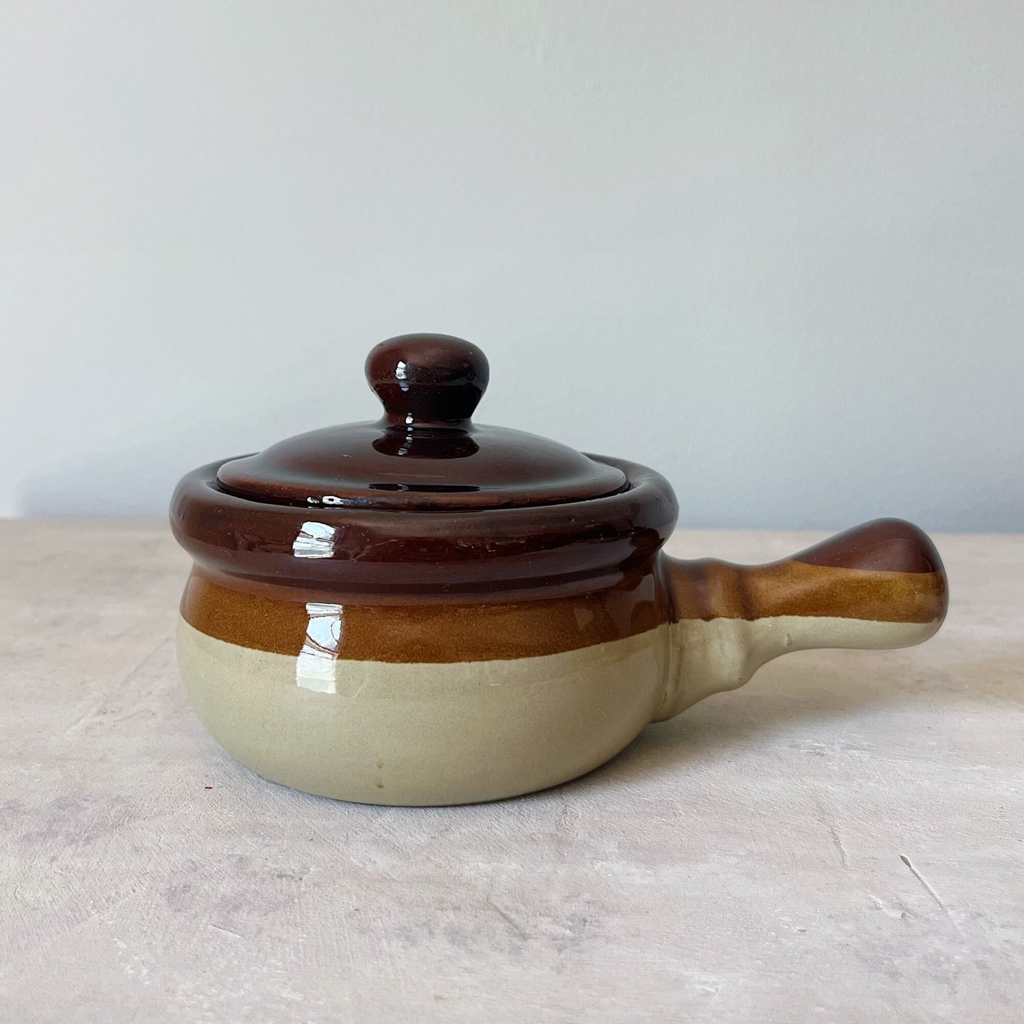 Lidded Soup Crock Brown Glazed Soup Bowls