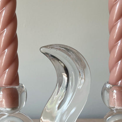 Art Deco Glass Candlestick Holders