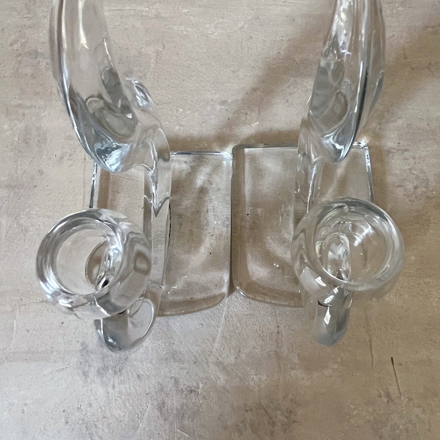 Art Deco Glass Candlestick Holders