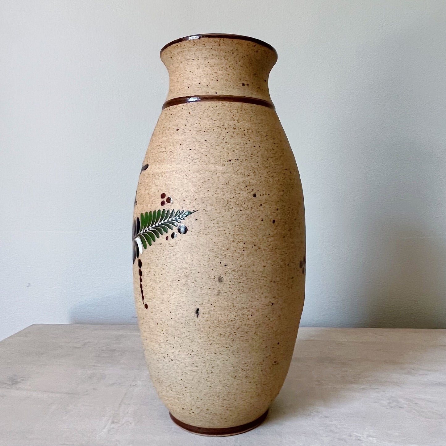 Signed Hand Painted Tonala Mexican Folk Art Vase