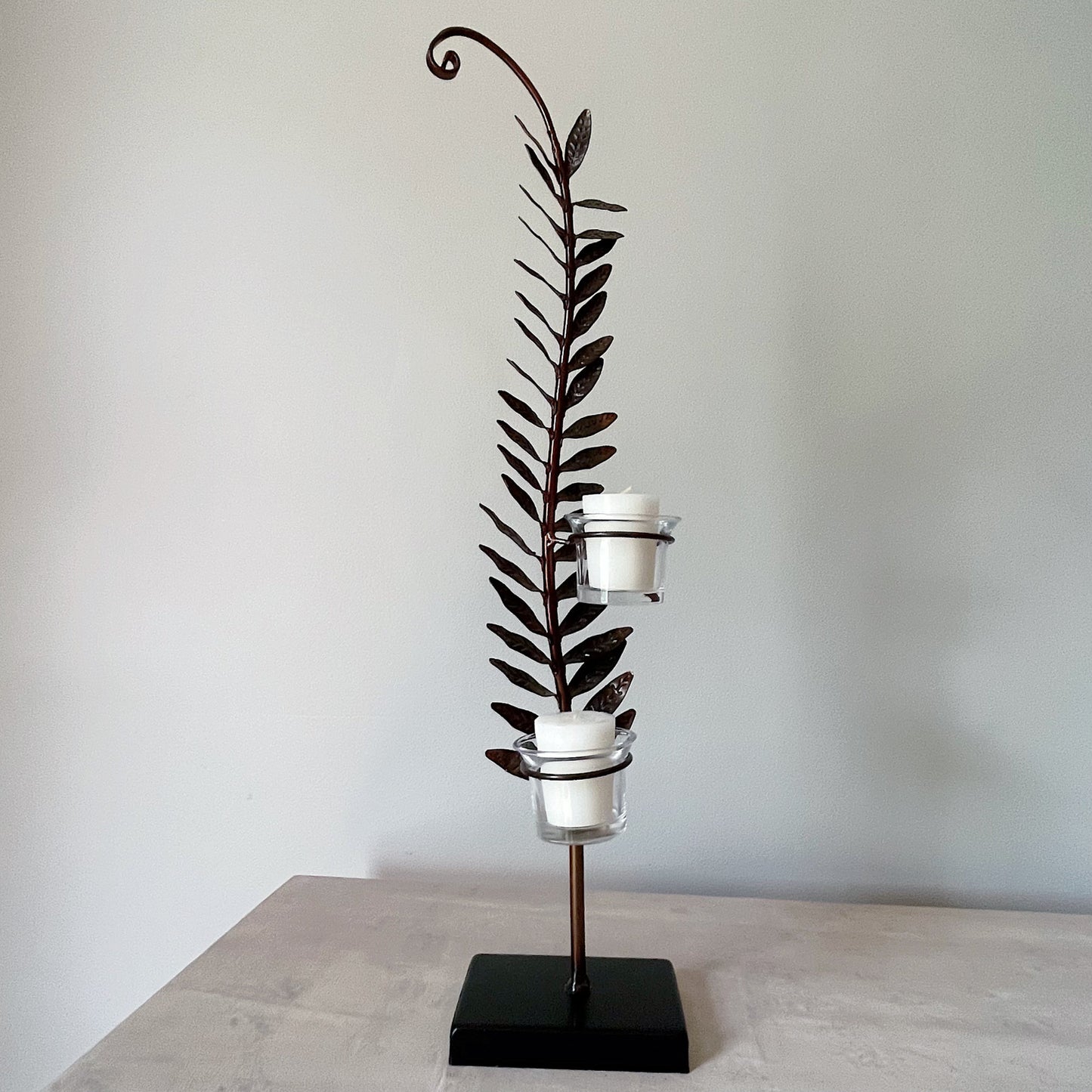 Leaf Shaped Candle Holder Sculpture