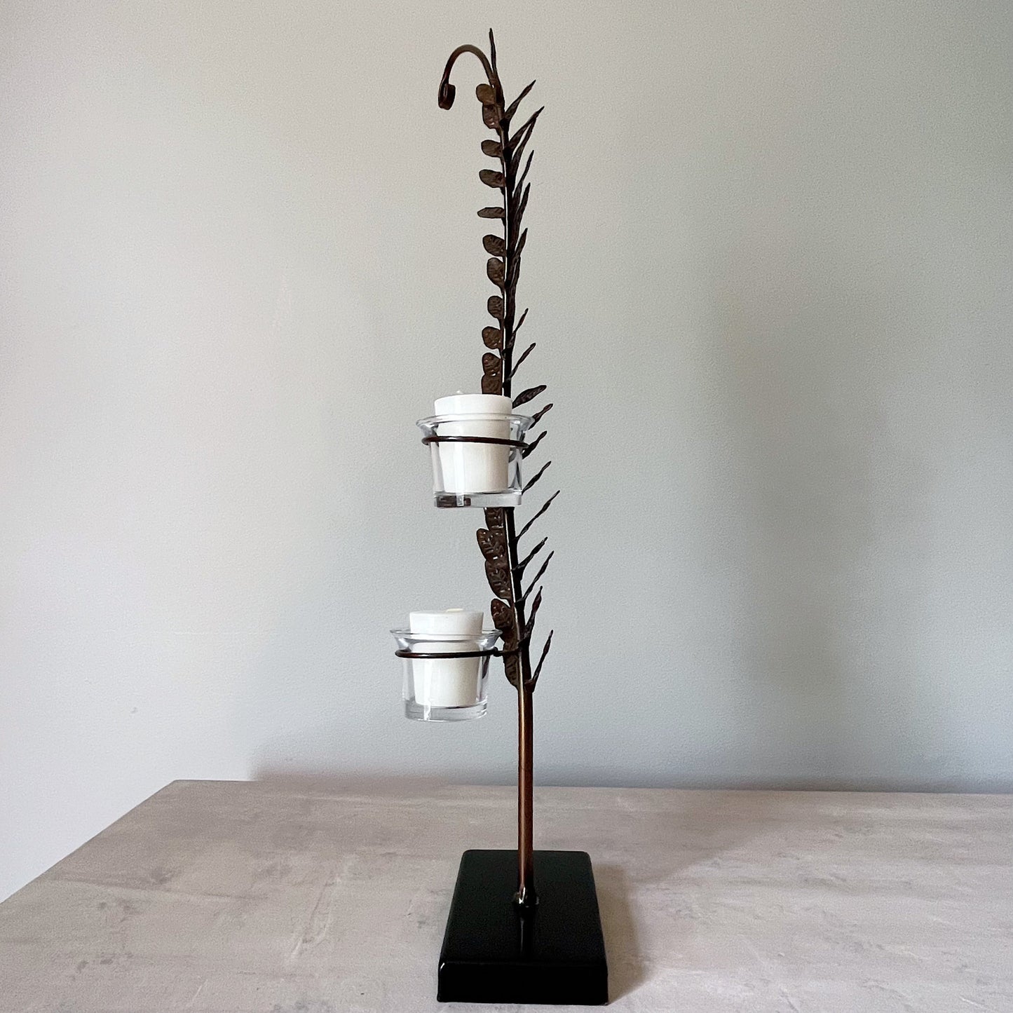 Leaf Shaped Candle Holder Sculpture