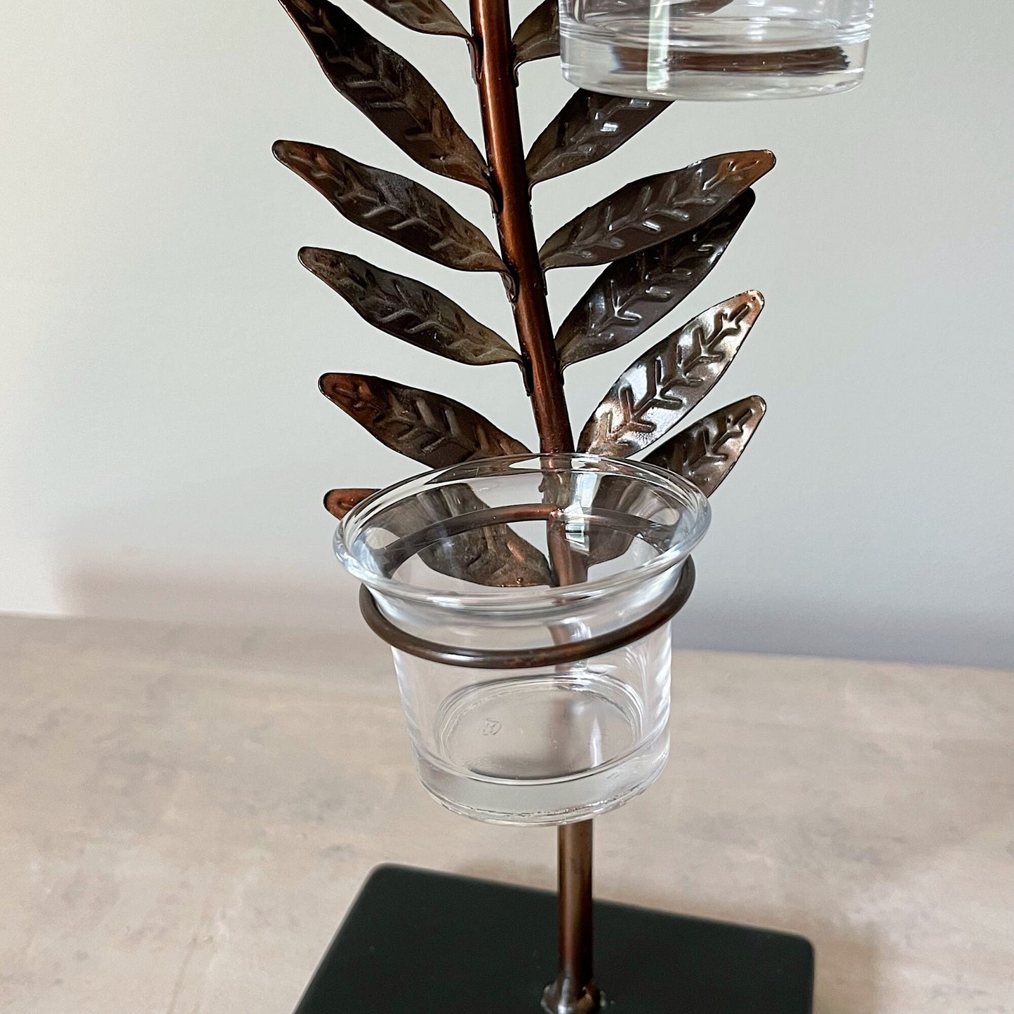 Leaf Shaped Candle Holder Sculpture