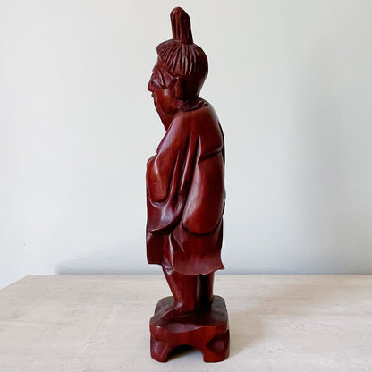 Hand Carved Wood Sculpture of a Man