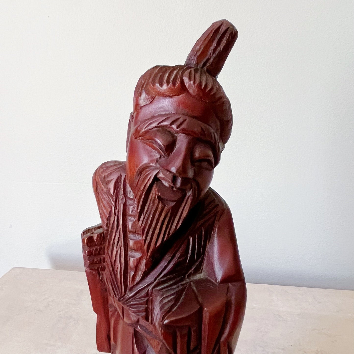 Hand Carved Wood Sculpture of a Man