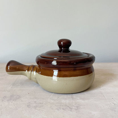 Lidded Soup Crock Brown Glazed Soup Bowls