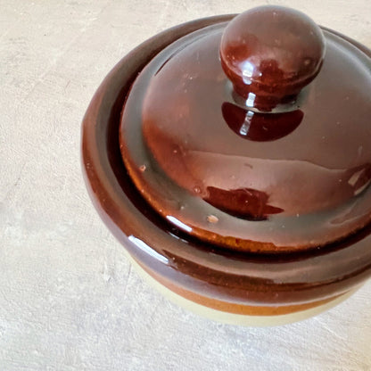 Lidded Soup Crock Brown Glazed Soup Bowls