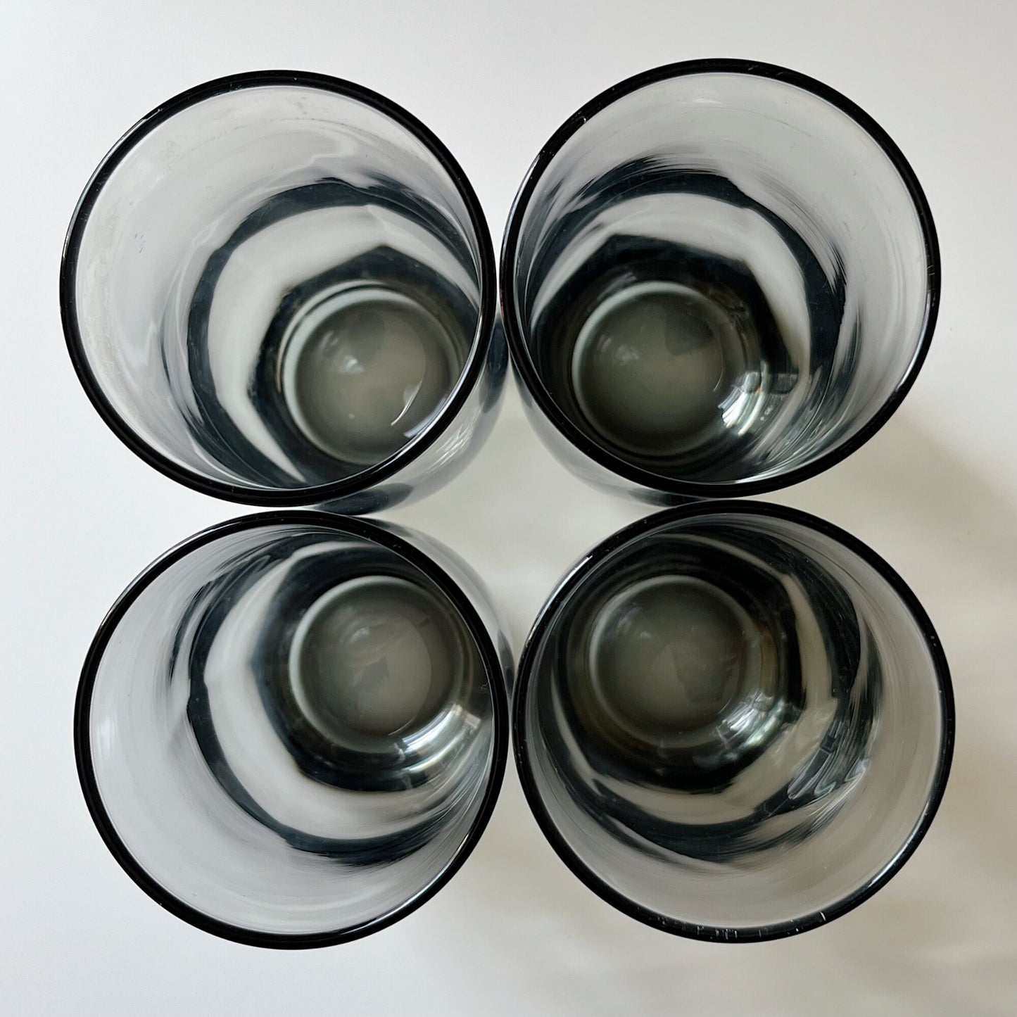 Smokey Gray Glass Highball Tumblers