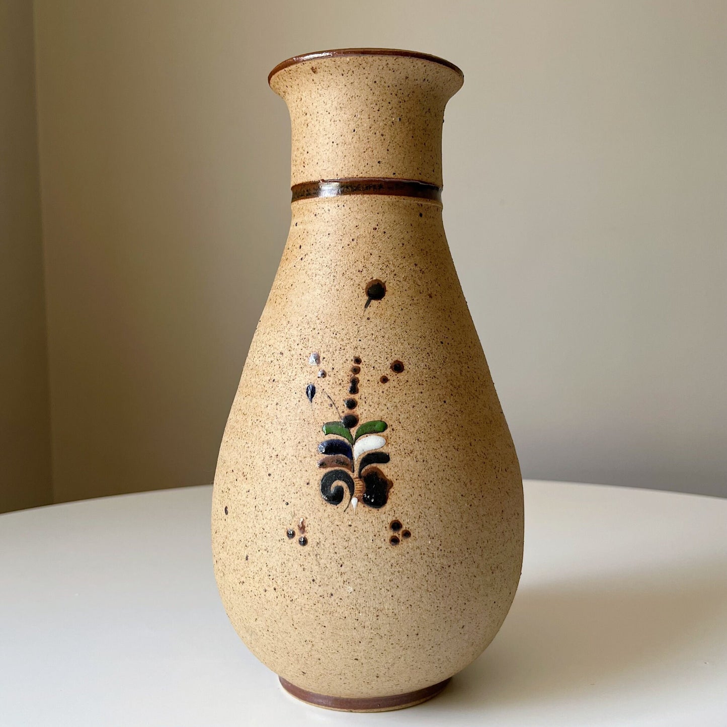 Hand painted Tonala Mexican Folk Art Vase