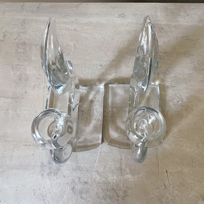 Art Deco Glass Candlestick Holders