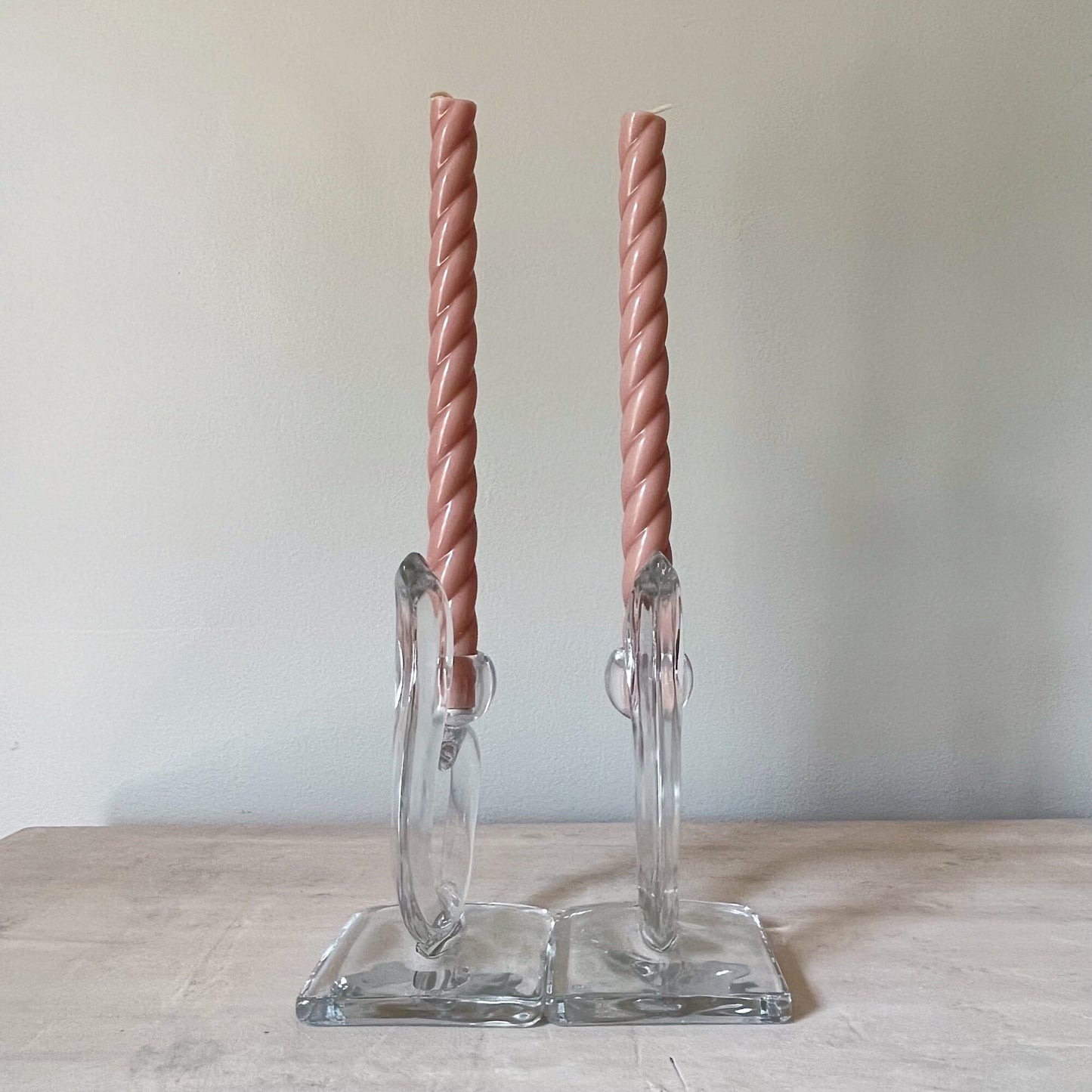 Art Deco Glass Candlestick Holders