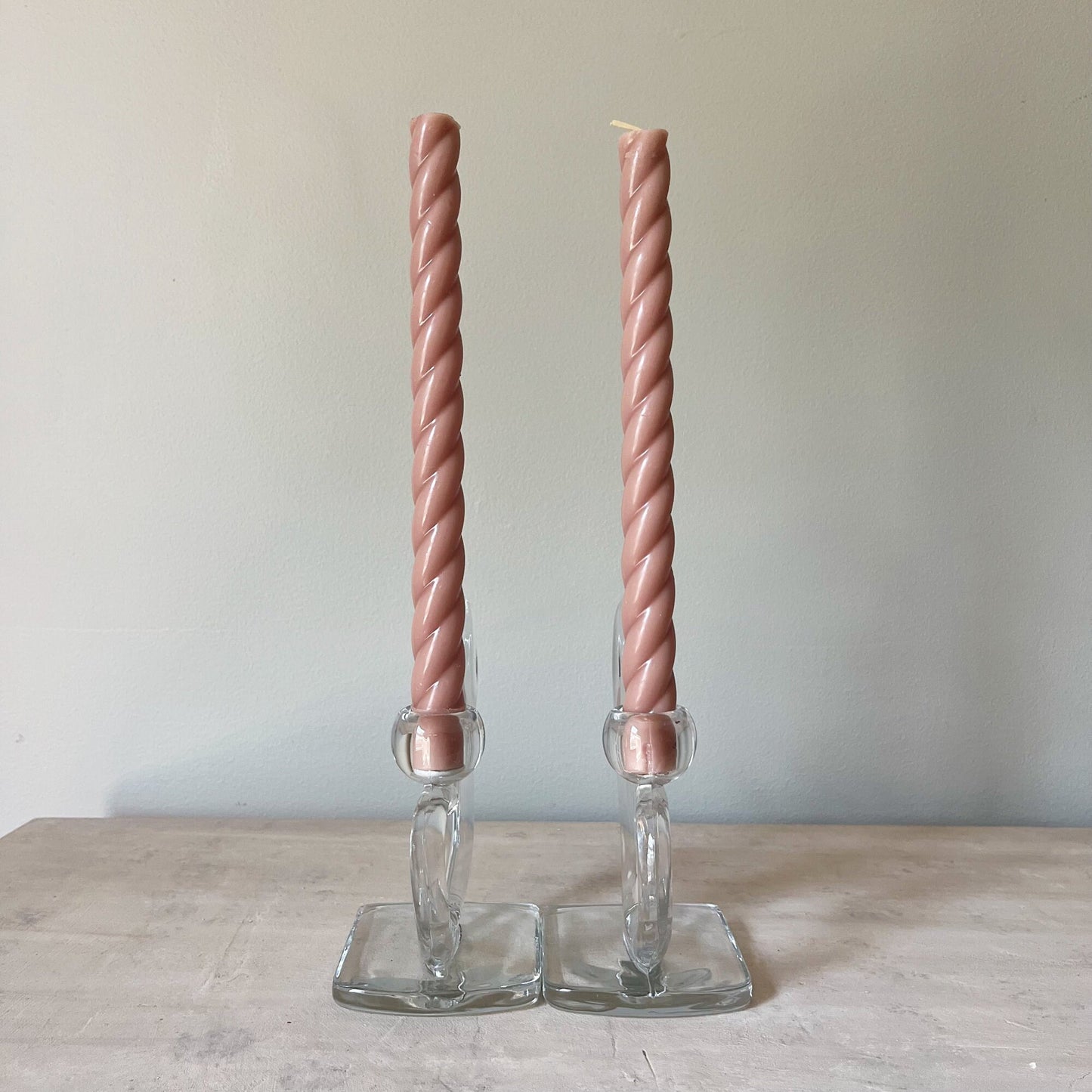 Art Deco Glass Candlestick Holders