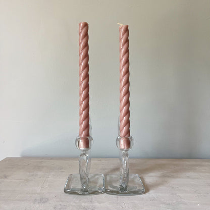 Art Deco Glass Candlestick Holders