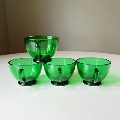 Emerald Green Glass Tea Cups