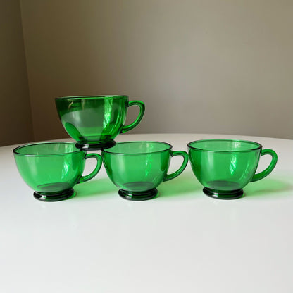 Emerald Green Glass Tea Cups