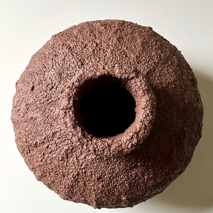 Textured Circular Vase with Pronounced Bottleneck