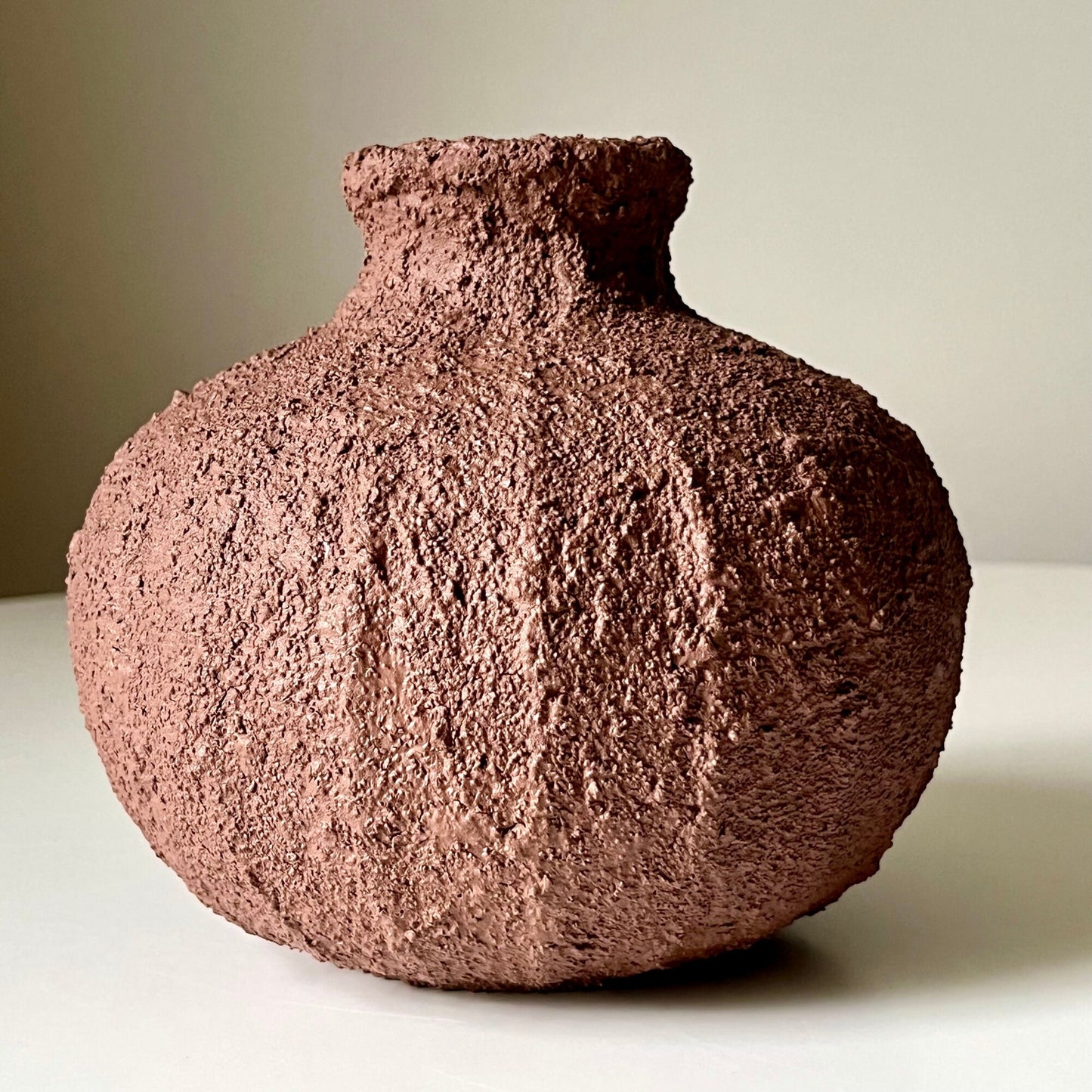 Textured Circular Vase with Pronounced Bottleneck