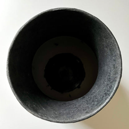 Faux Stone Bulbous Flared Vase