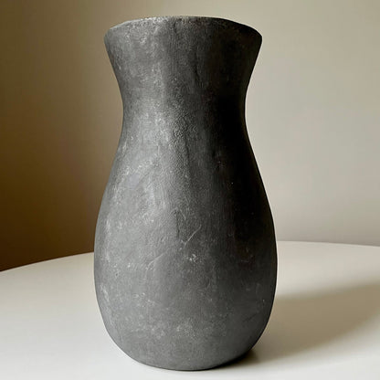 Faux Stone Bulbous Flared Vase