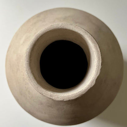 Faux Stone Modernist Vase with Elongated Neck