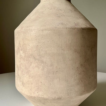 Faux Stone Modernist Vase with Elongated Neck