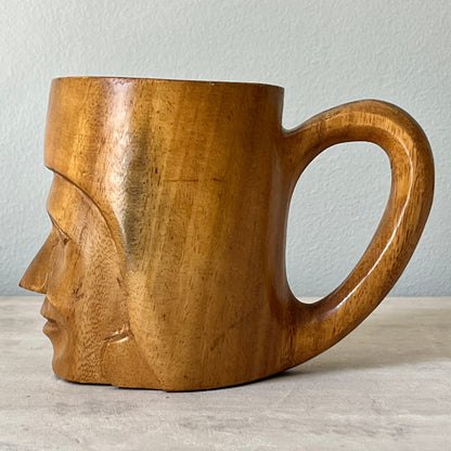 Hand Carved Solid Wood Mug