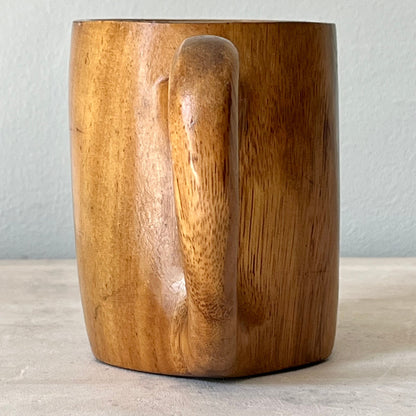 Hand Carved Solid Wood Mug