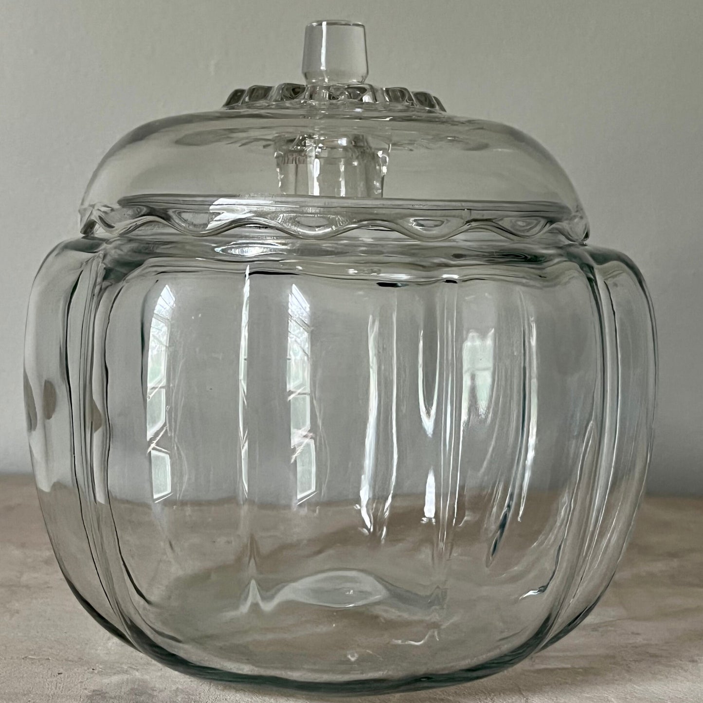 Glass Pumpkin Shaped Jar