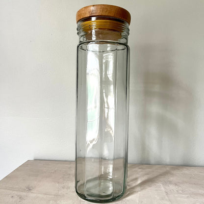 Large Clear Glass Jars with Wood Lids