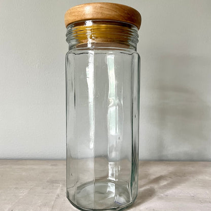 Large Clear Glass Jars with Wood Lids