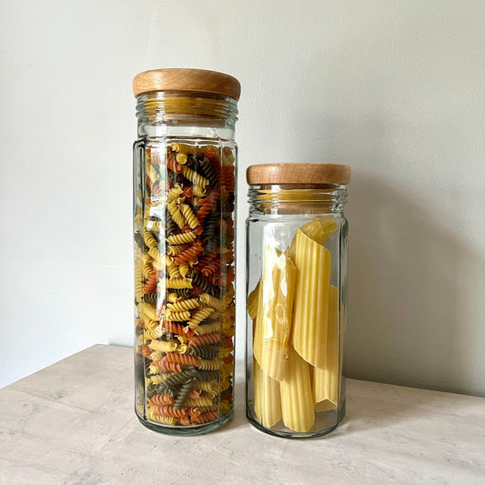 Large Clear Glass Jars with Wood Lids