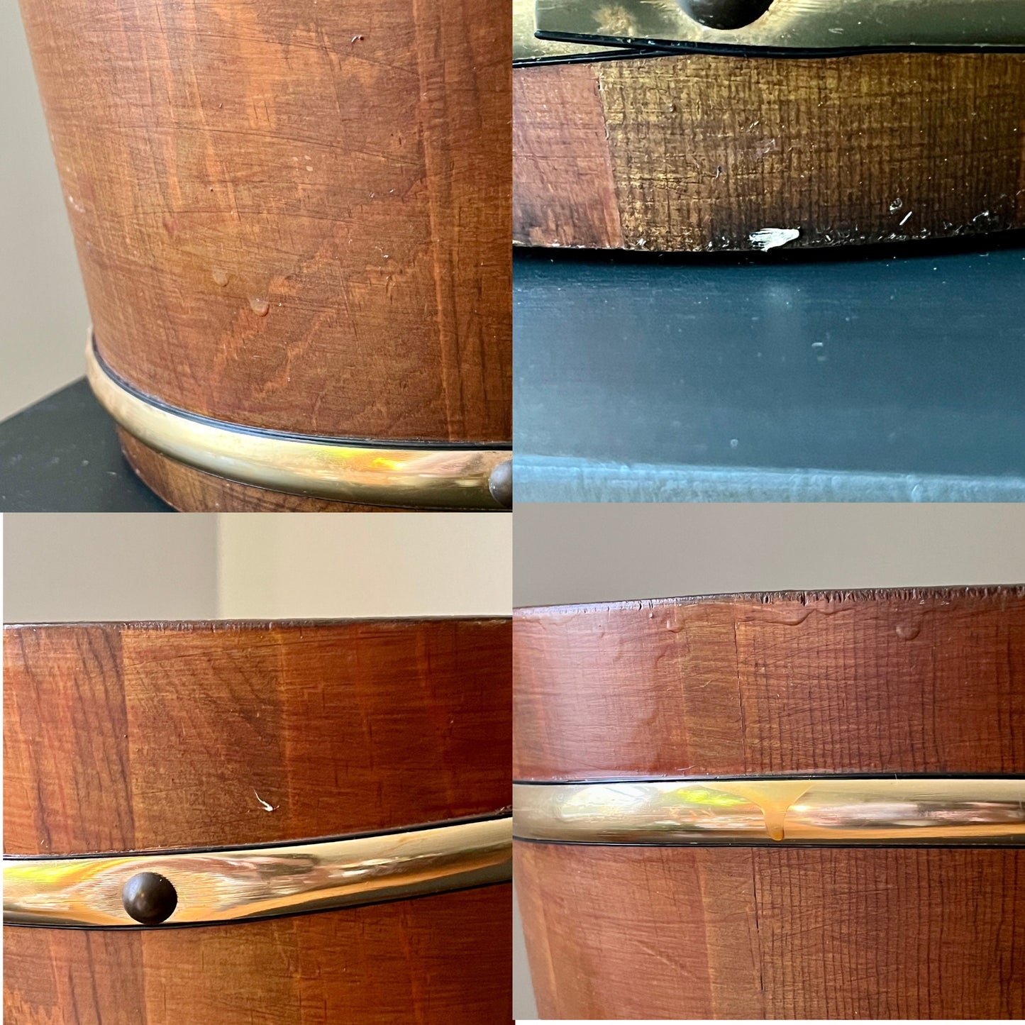 Mid Century Modern Wood Barrel Planter