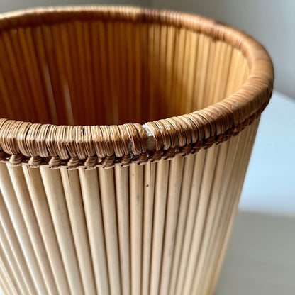 Cane & Bamboo Woven Circular Planter