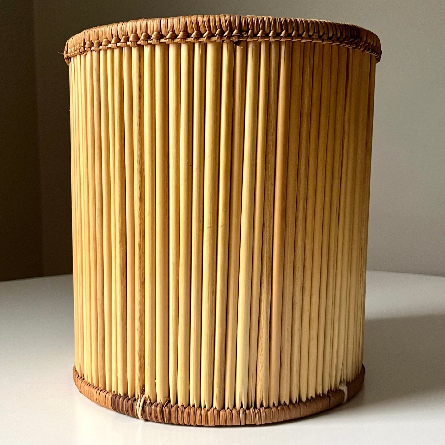 Cane & Bamboo Woven Circular Planter