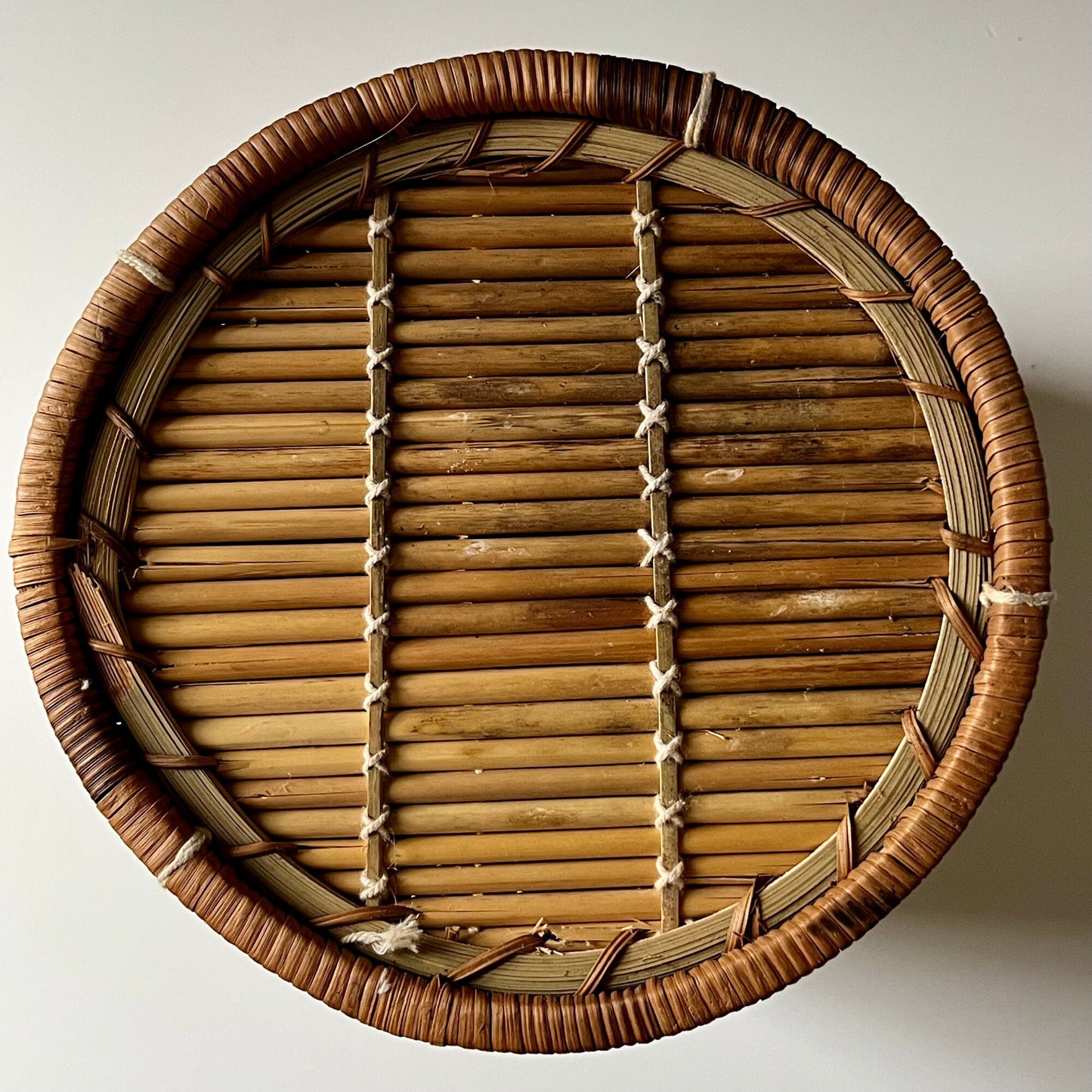 Cane & Bamboo Woven Circular Planter