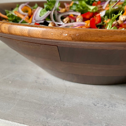 Solid American Walnut Salad Bowl Set