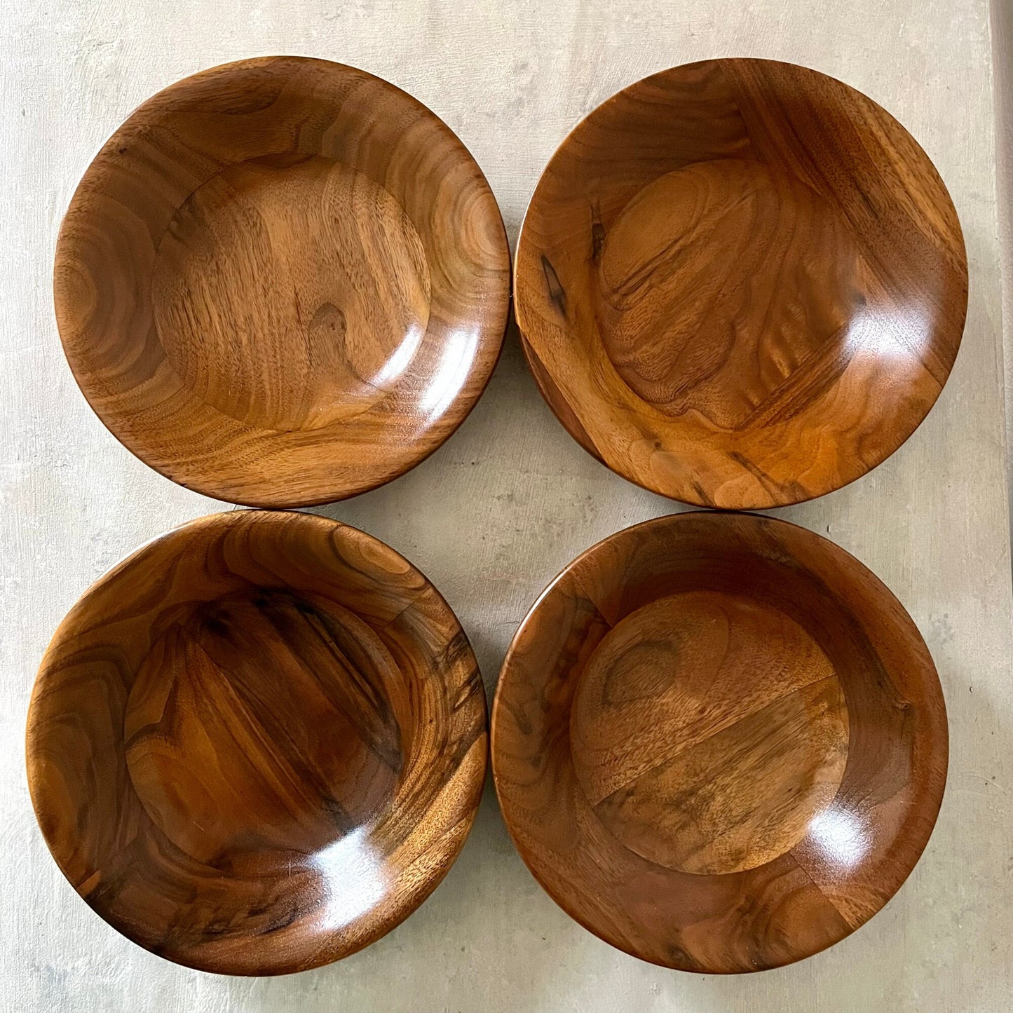 Solid American Walnut Salad Bowl Set